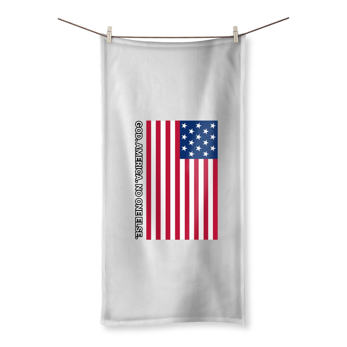 GOD. AMERICA. NO ONE ELSE. Towel Homeware Prodigi 27.5"x55.0"