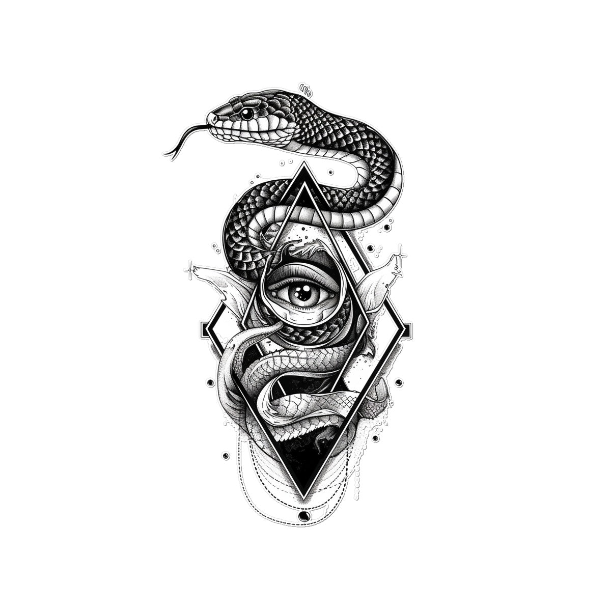 Snake Eye Snake Tattoo (Temporary) Tattoos Prodigi 3"x4"  