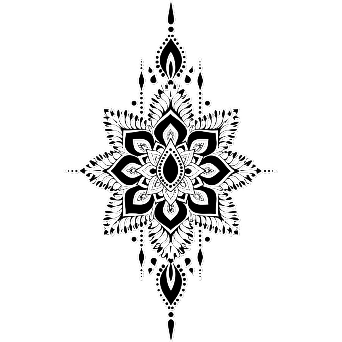 Symmetrical Pattern 4 Temporary Tattoo Tattoos Prodigi 8"x8"  