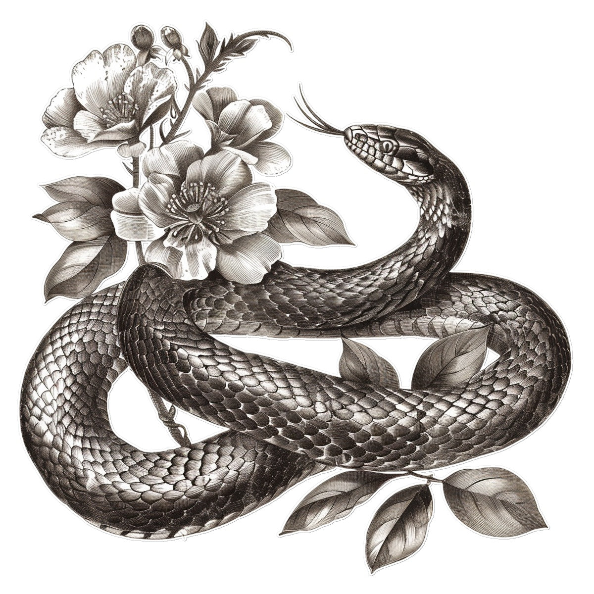 Lovely Garder Snake Tattoo (Temporary) Tattoos Prodigi 12"x12"  