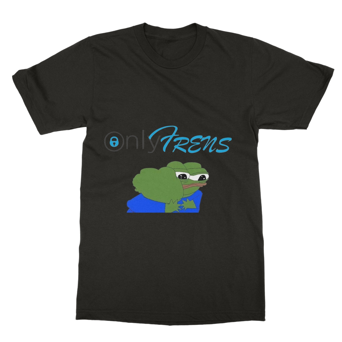 ONLY FRENS - GM PEPE FROG Softstyle T-Shirt Apparel Prodigi S Dark Chocolate