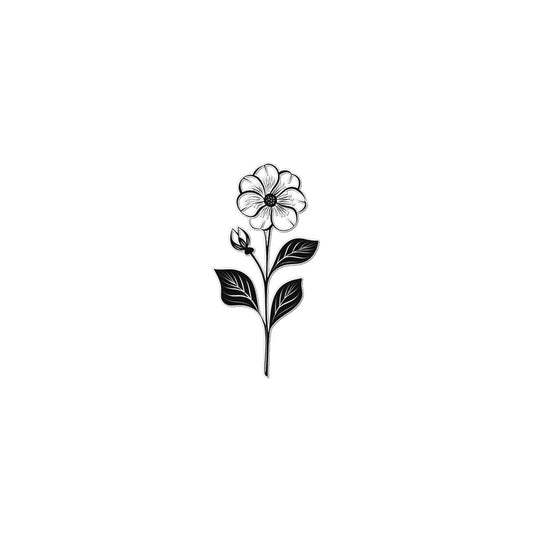 Simple Flower Temporary Tattoo Tattoos Prodigi 2"x3"  