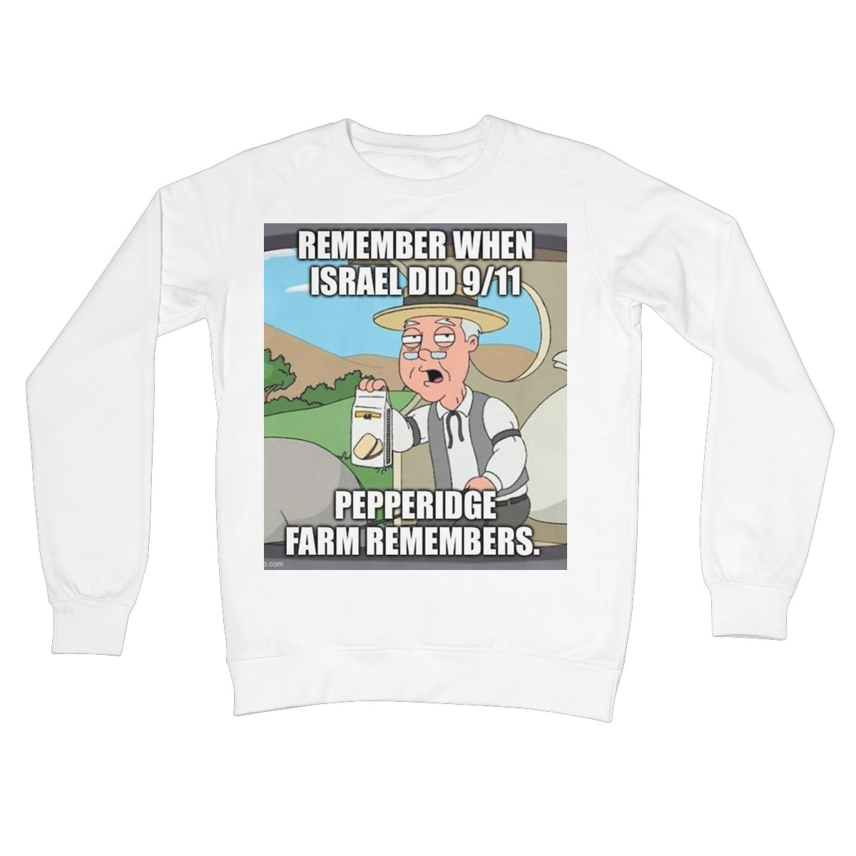 Israel did 9/11 Crew Neck Sweatshirt Apparel Prodigi S Arctic White