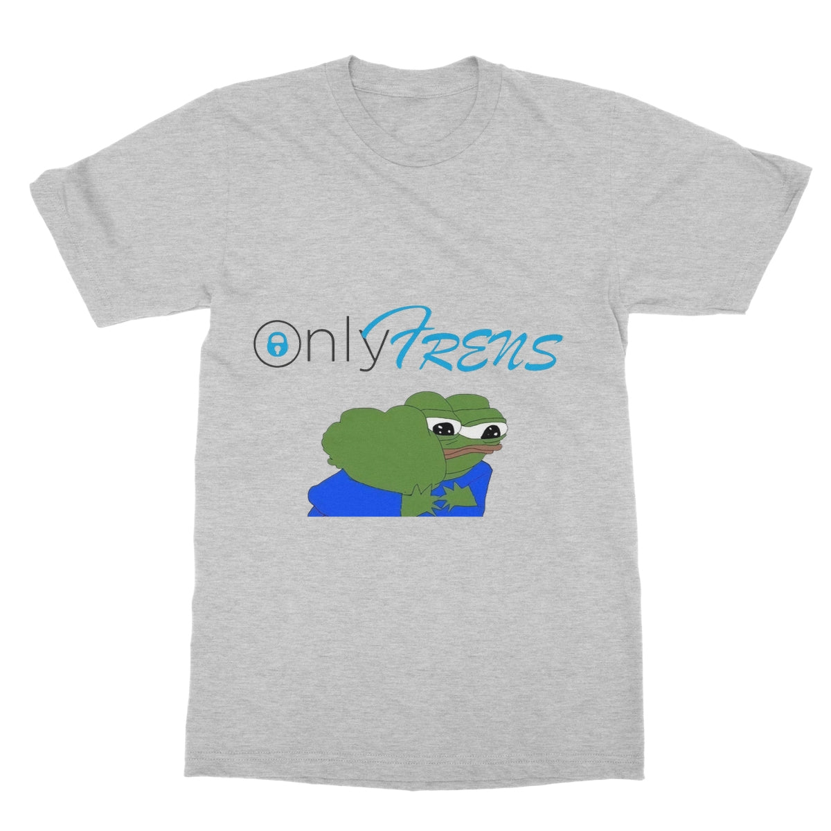 ONLY FRENS - GM PEPE FROG Softstyle T-Shirt Apparel Prodigi S Sport Grey