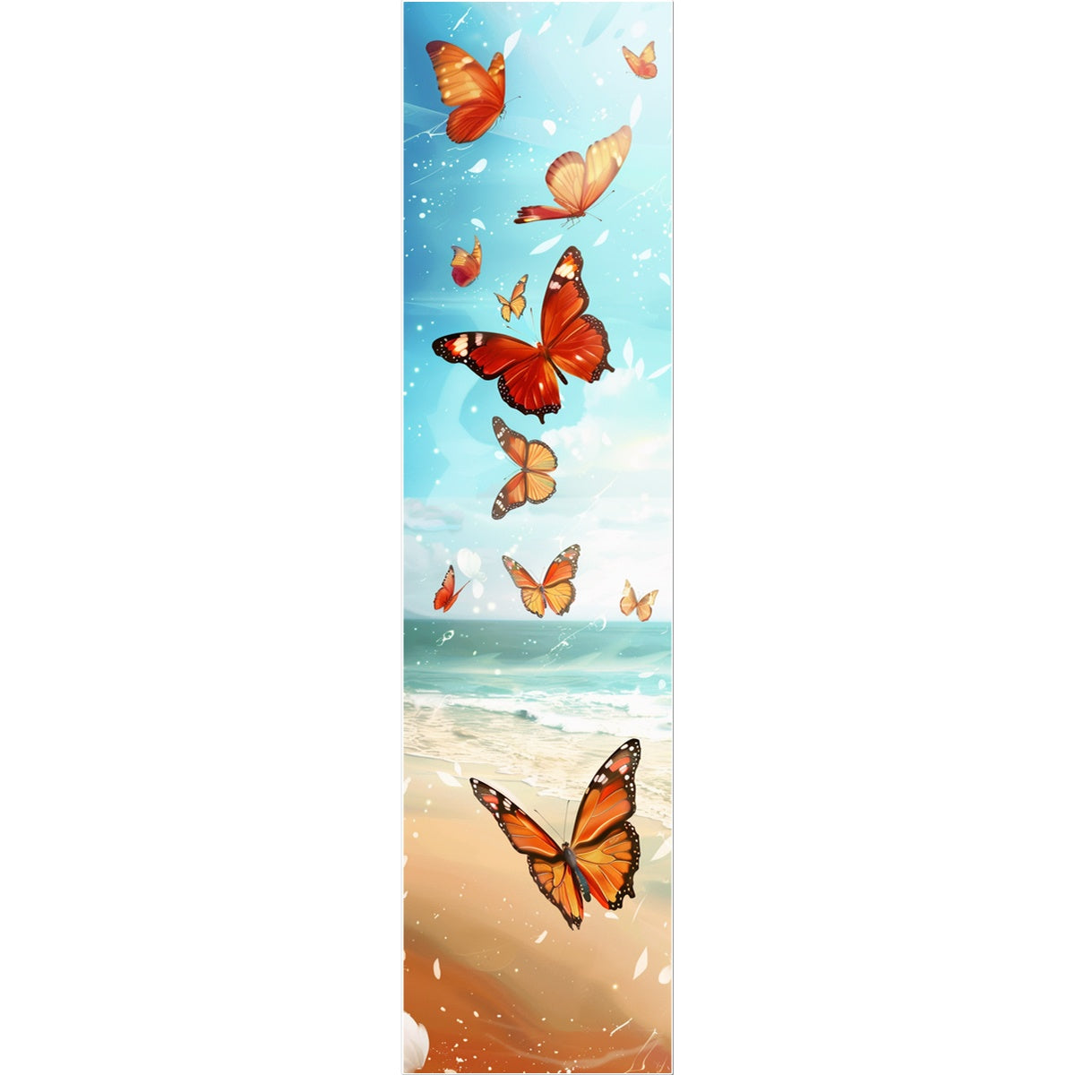 Beach Day Vertical Art Strip Butterfly Tattoo (Temporary) Tattoos Prodigi 3"x4"  