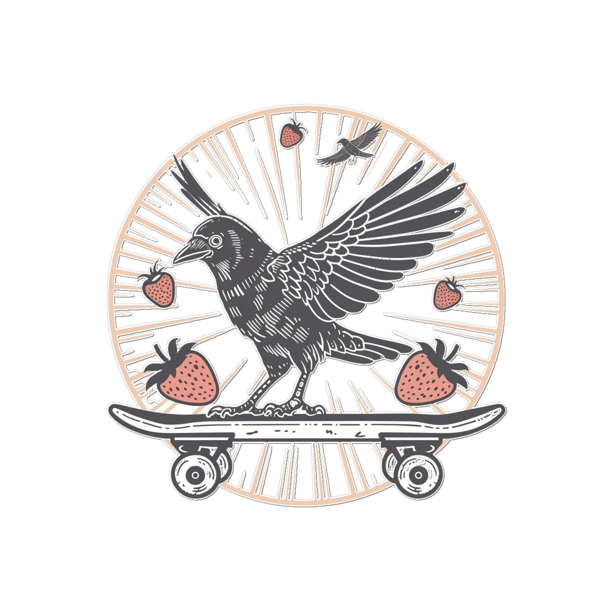 Skater Bird Raven Temporary Tattoo Tattoos Prodigi 2"x3"  