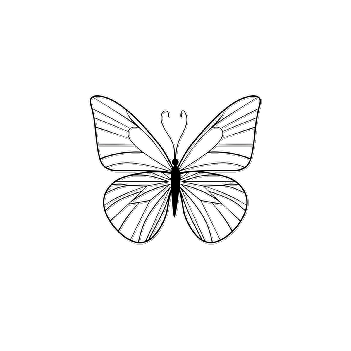 Simple Sketch Butterfly Tattoo (Temporary) Tattoos Prodigi 3"x4"  