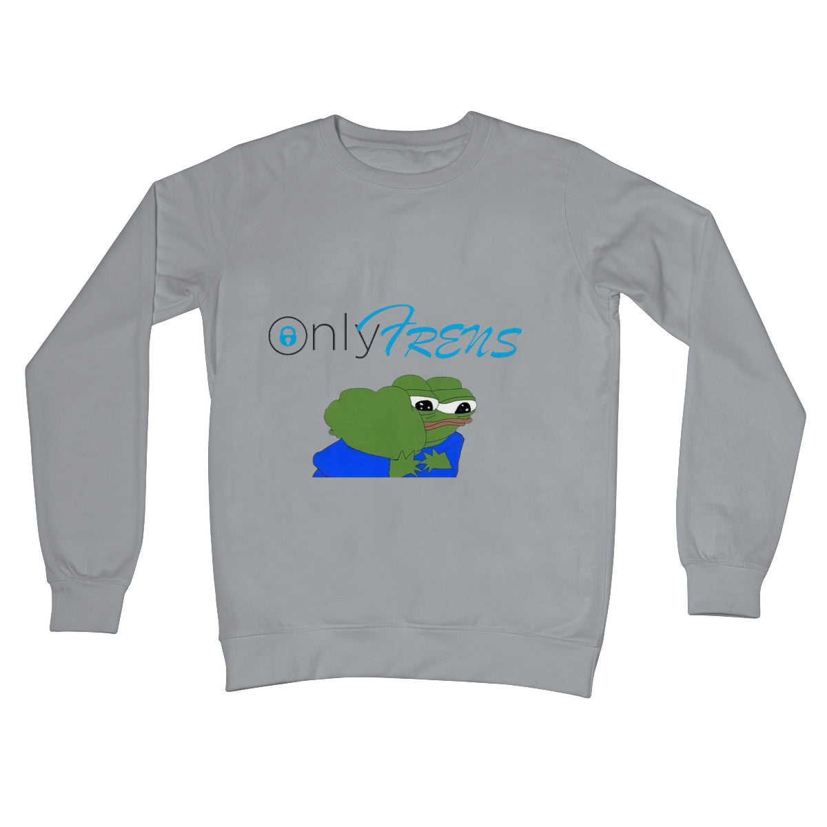 ONLY FRENS - GM PEPE FROG Crew Neck Sweatshirt Apparel Prodigi