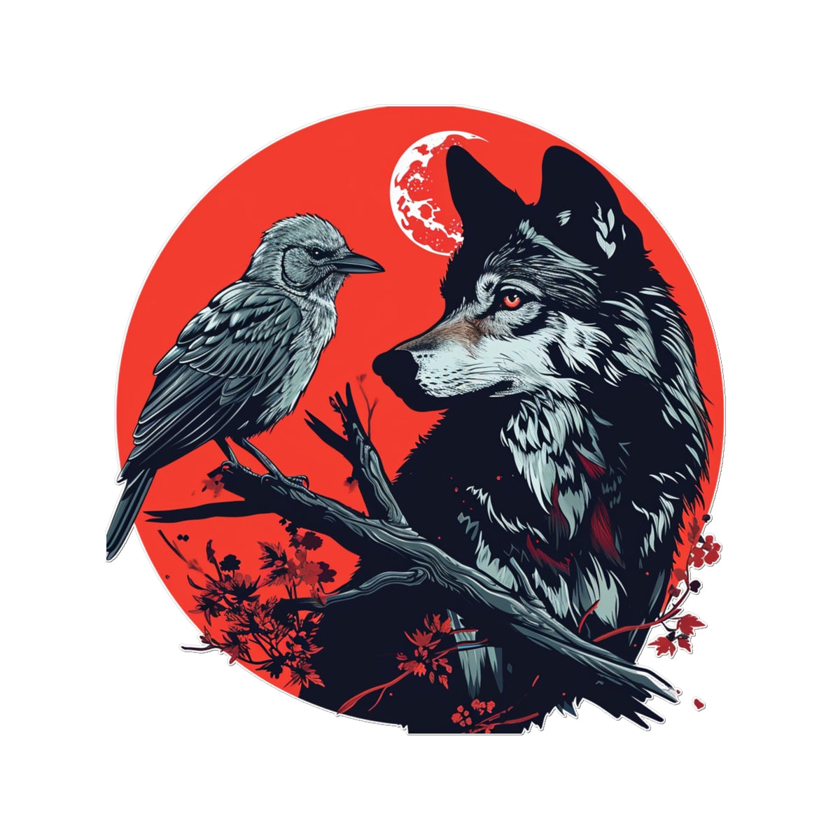 The Wolf & The  Raven Temporary Tattoo Tattoos Prodigi 3"x4"  