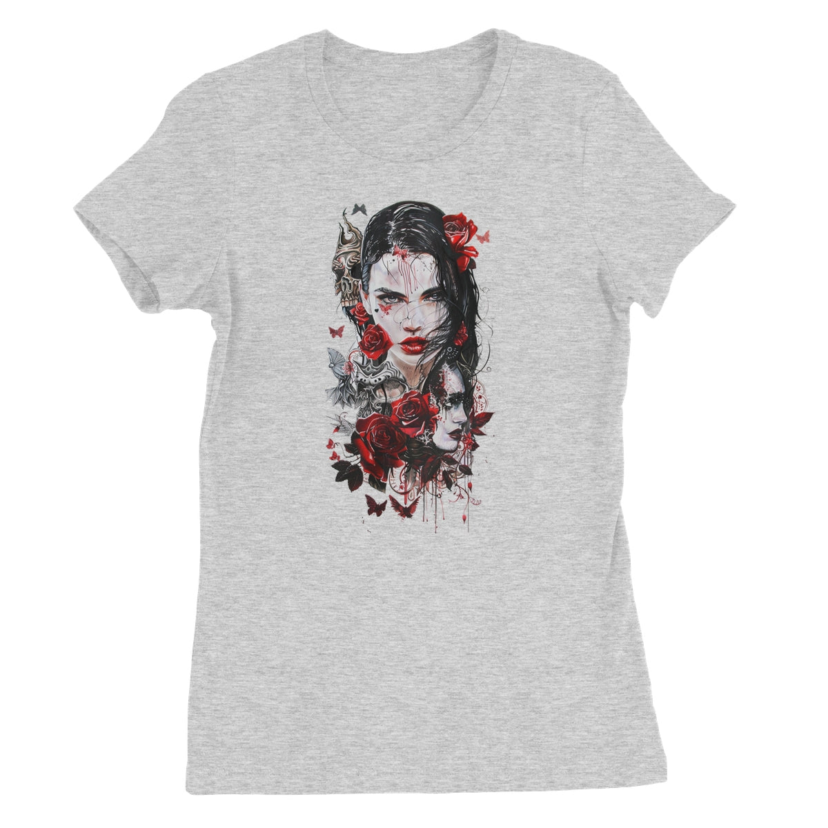 Lady of the Dead - Dia de los muertos - Halloween Women's Favourite T-Shirt Apparel Prodigi S Heather Grey 