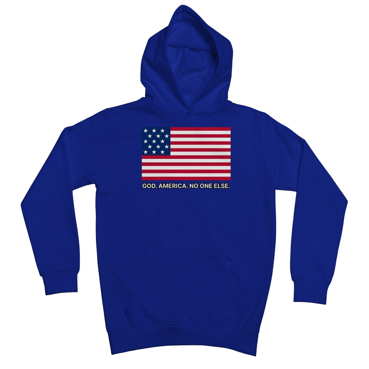 GOD. AMERICA. NO ONE ELSE. Kids Hoodie Apparel Prodigi XS Royal Blue