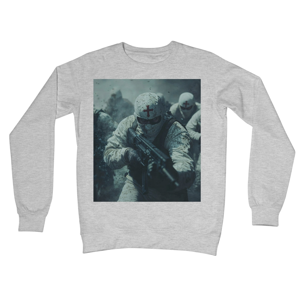 GODS Super Soldiers Crew Neck Sweatshirt Apparel Prodigi S Heather Grey