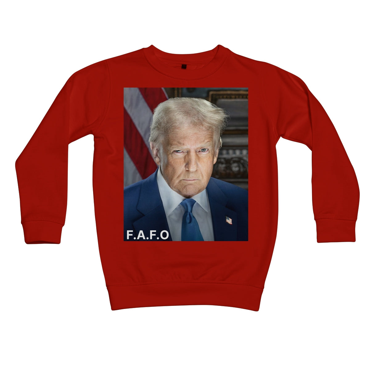 DONALD TRUMP - FAFO Kids Sweatshirt Apparel Prodigi XS Fire Red