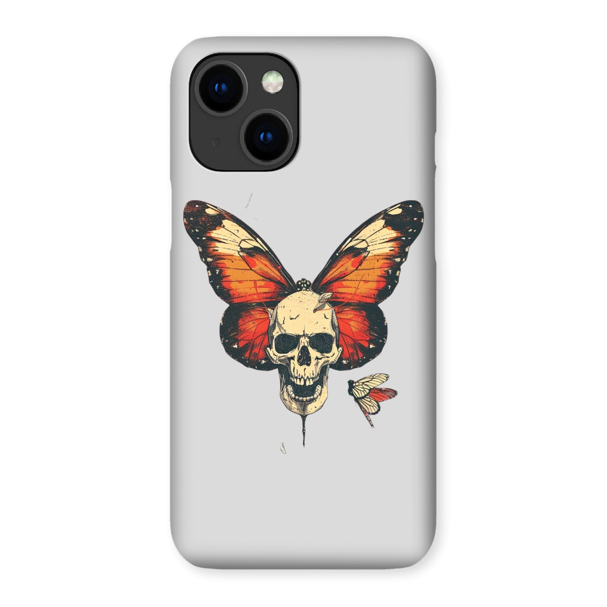 Butterfly With Skeleton Face Snap Phone Case Phone & Tablet Cases Prodigi iPhone 14 Plus Gloss 