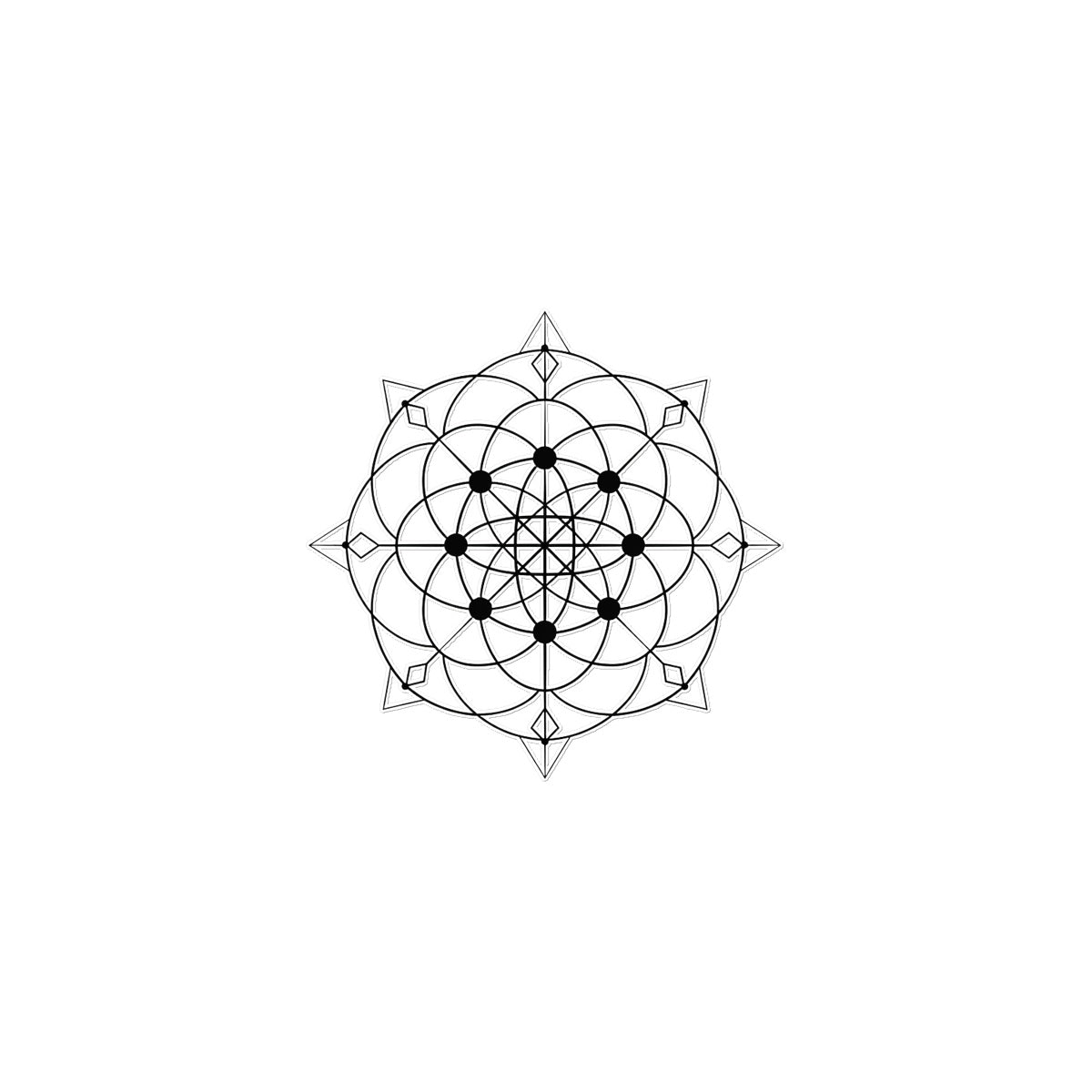 Sacred Geometry Temporary Tattoo Tattoos Prodigi 4"x6"  