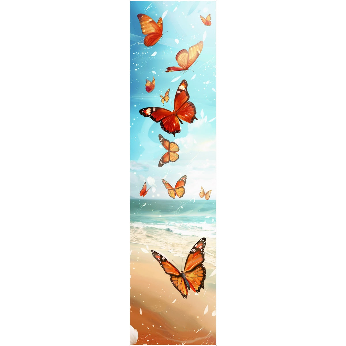 Beach Day Vertical Art Strip Butterfly Tattoo (Temporary) Tattoos Prodigi 8"x8"  