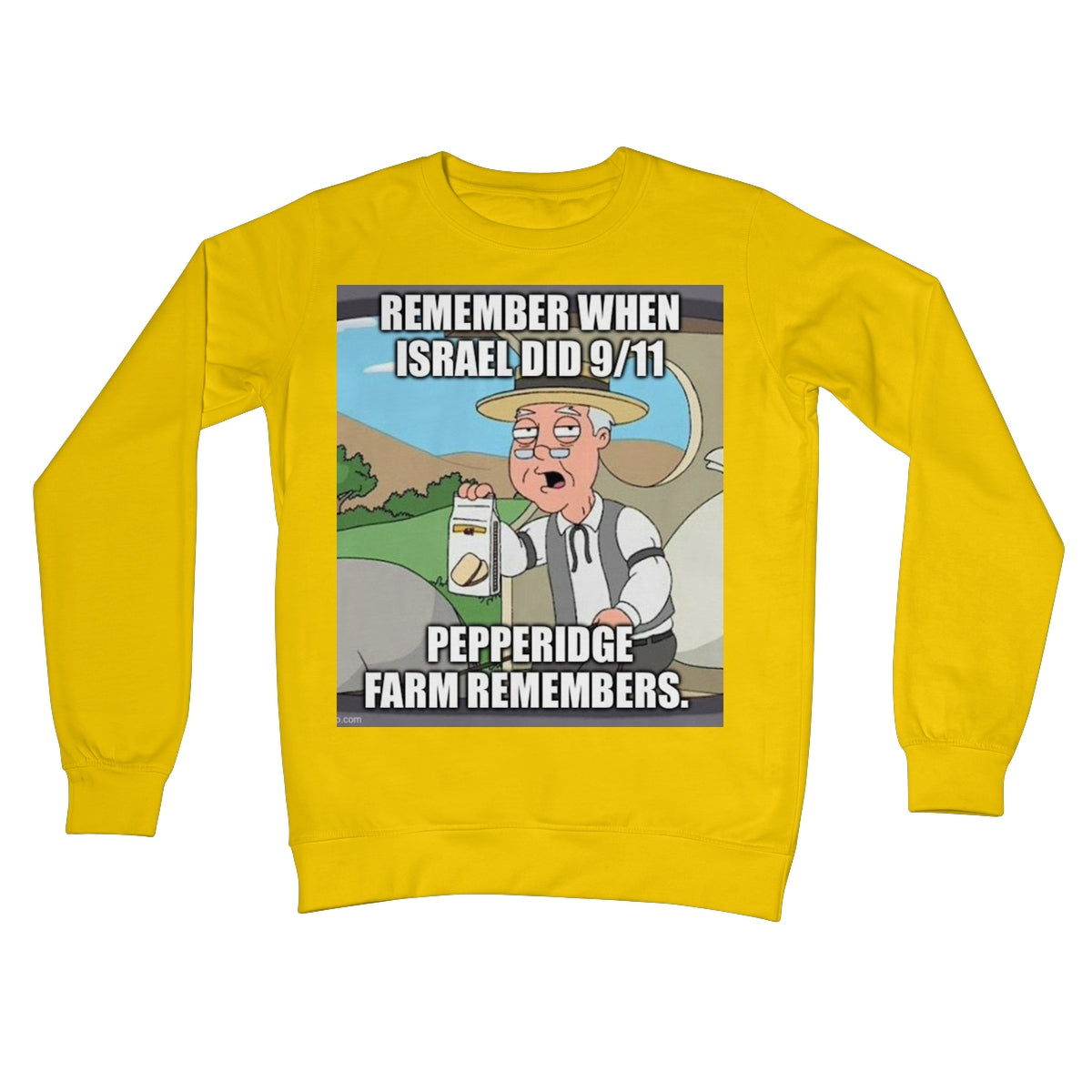 Israel did 9/11 Crew Neck Sweatshirt Apparel Prodigi S Sun Yellow