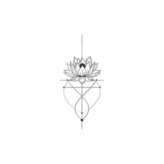 Spinning Lotus Temporary Tattoo Tattoos Prodigi 2"x3"  