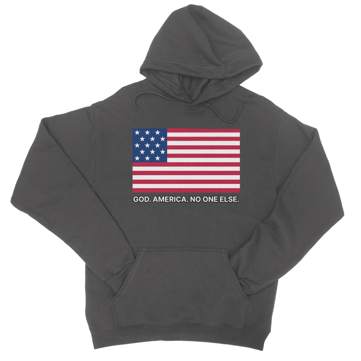 GOD. AMERICA. NO ONE ELSE. College Hoodie Apparel Prodigi S Charcoal