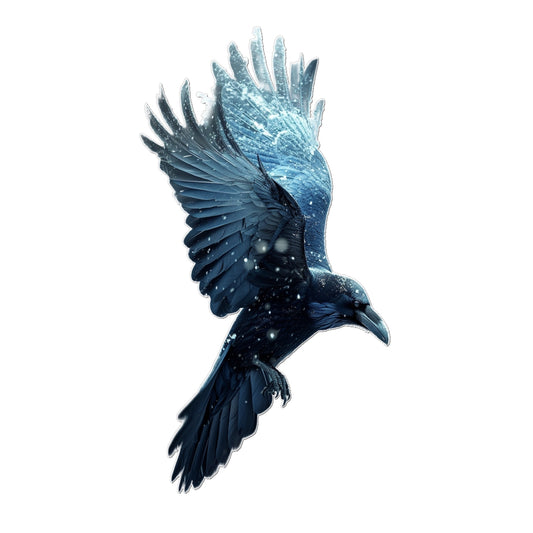 Snowy Flight Raven Temporary Tattoo Tattoos Prodigi 2"x3"  