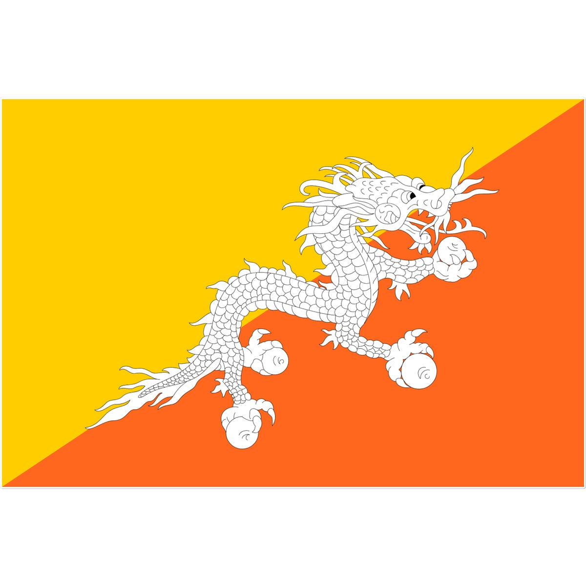 Bhutan Flag Tattoo (Temporary) Tattoos Prodigi 8"x8"  