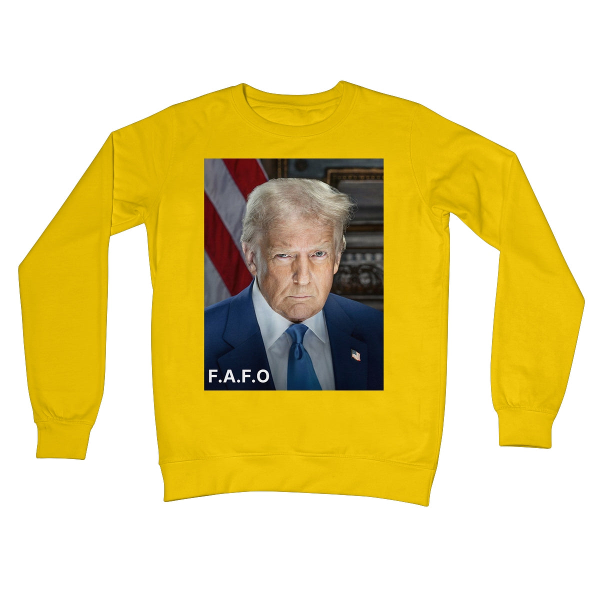 DONALD TRUMP - FAFO Crew Neck Sweatshirt Apparel Prodigi S Sun Yellow