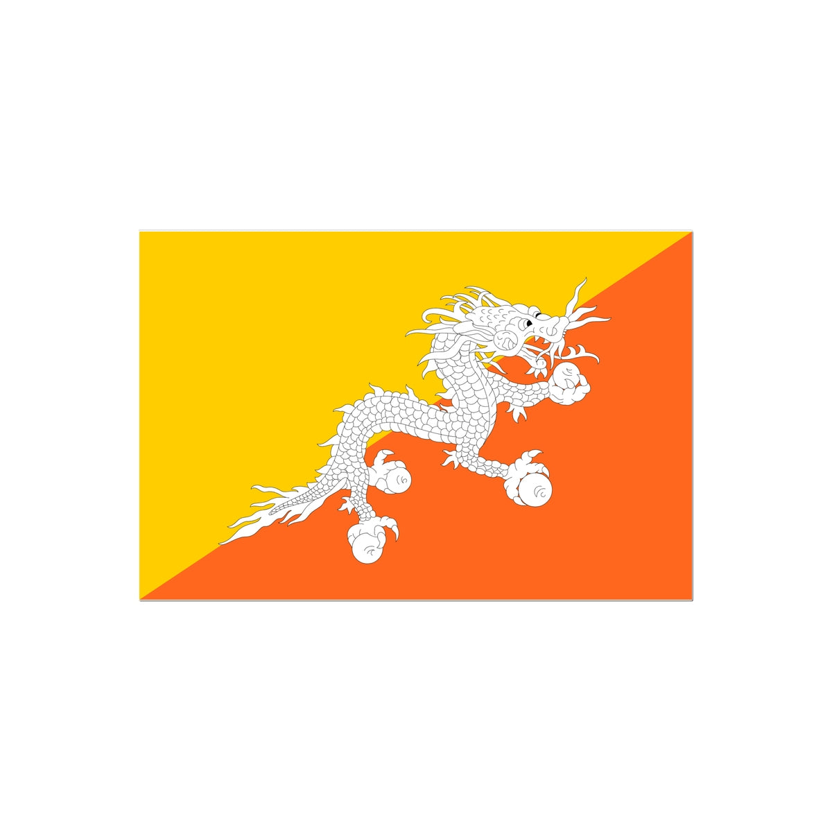 Bhutan Flag Tattoo (Temporary) Tattoos Prodigi 2"x3"  