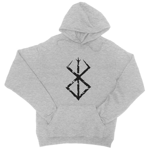 Black Berserk Brand of Sacrifice College Hoodie Apparel Prodigi XS Heather Grey 