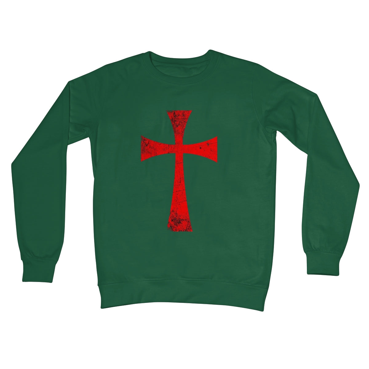 Christ Crusader Cross Crew Neck Sweatshirt Apparel Prodigi S Bottle Green