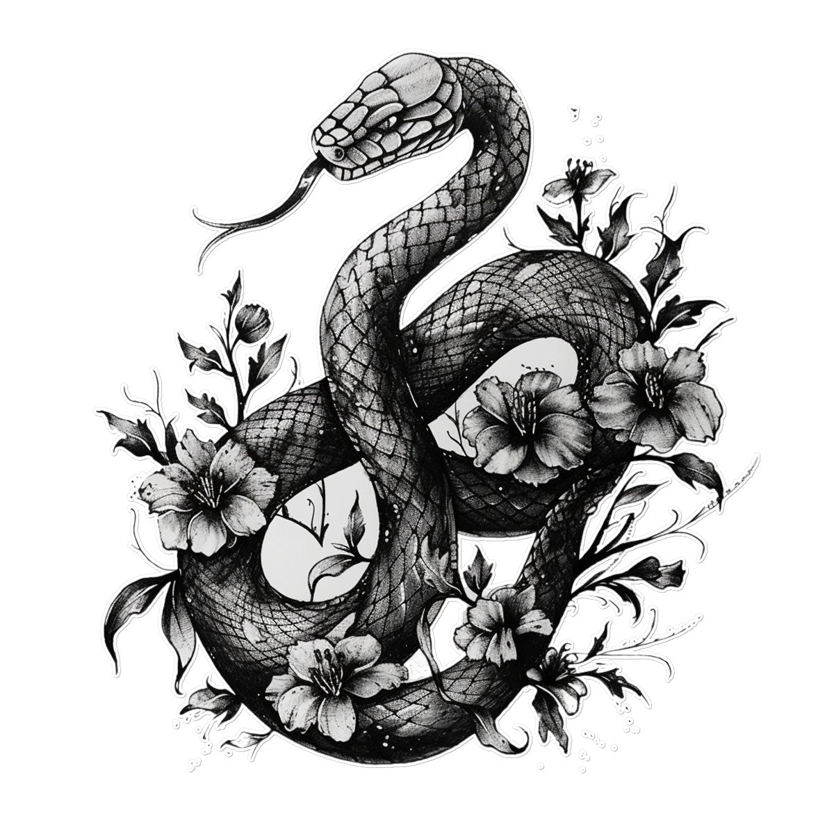 Entangled Vines Snake Tattoo (Temporary) Tattoos Prodigi 12"x12"  