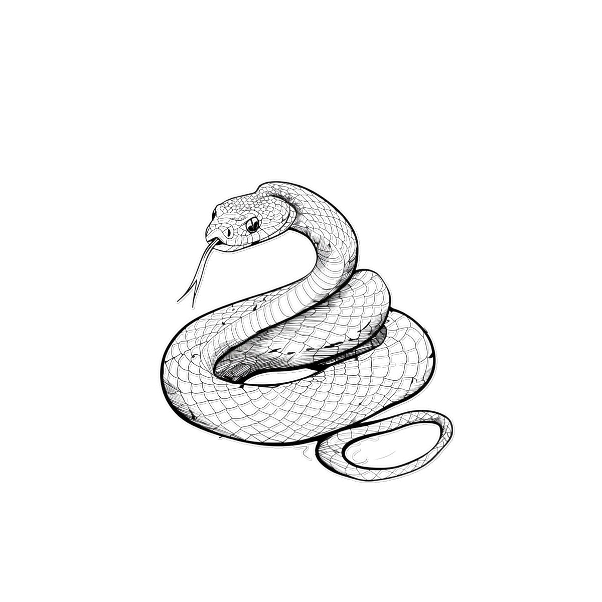 Snake Doodle Temporary Tattoo Tattoos Prodigi 4"x6"  