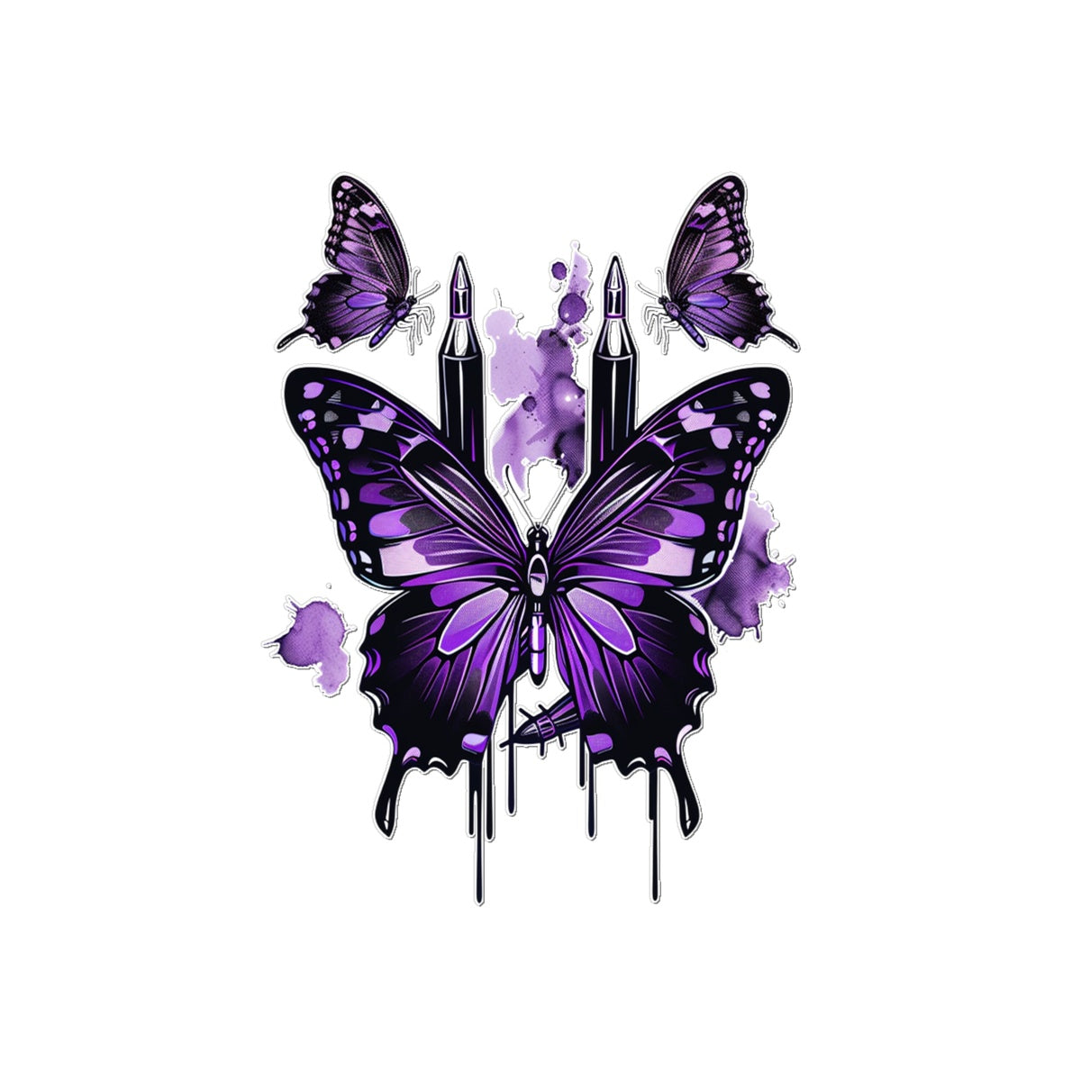 Butterflies & Bullets Butterfly Tattoo (Temporary) Tattoos Prodigi 2"x3"  