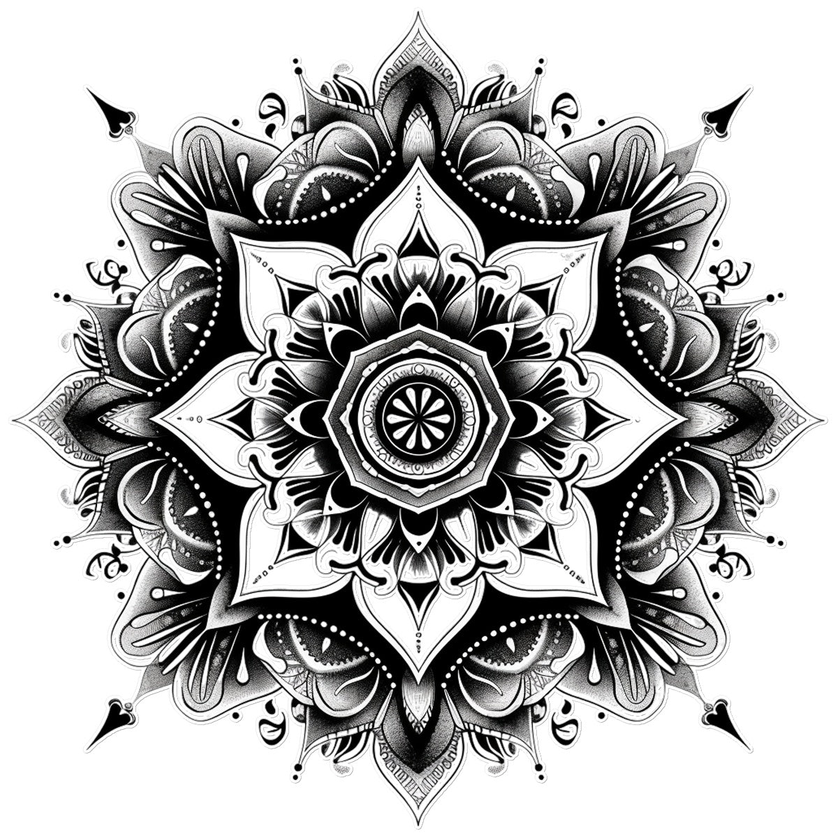 Symmetrical Pattern 9 Temporary Tattoo Tattoos Prodigi 8"x8"  