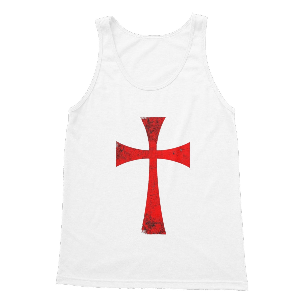 Christ Crusader Cross Softstyle Tank Top Apparel Prodigi S White