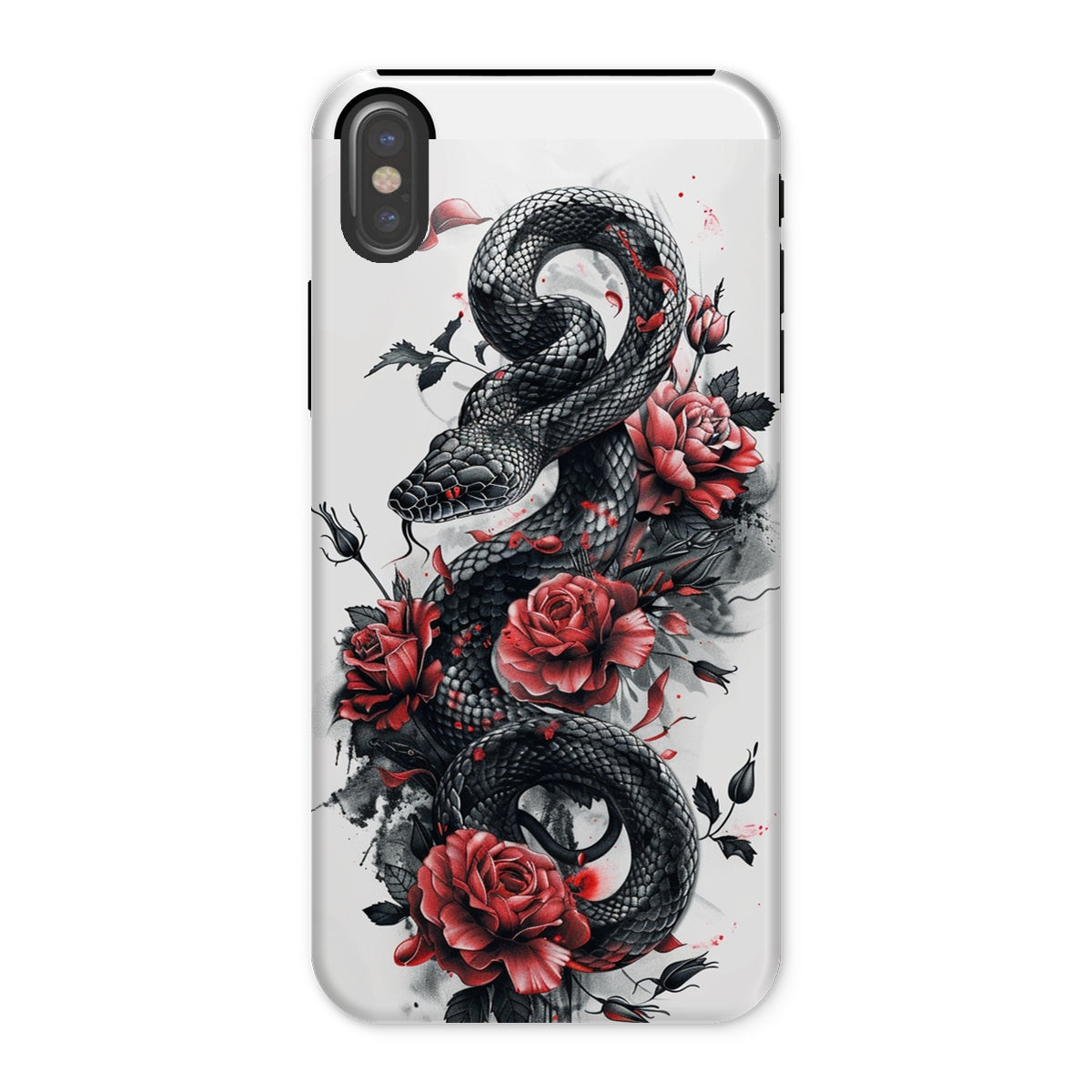 Snake & Roses  Tough Phone Case Phone & Tablet Cases Prodigi iPhone X Gloss 