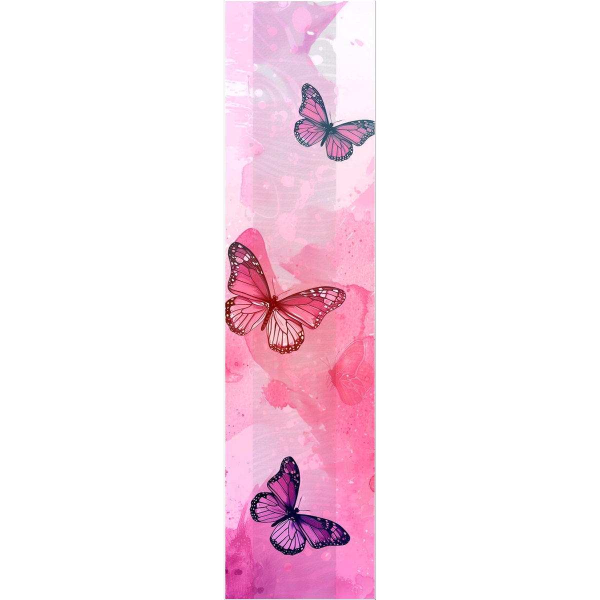 Pink Water Colors Vertical Art Strip Butterfly Tattoo (Temporary) Tattoos Prodigi 3"x4"  