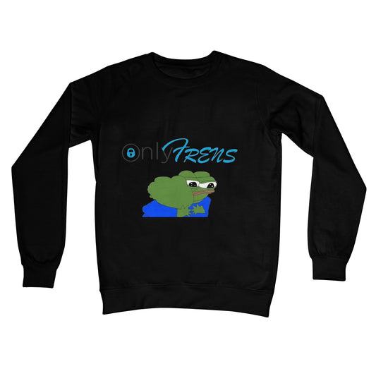 ONLY FRENS - GM PEPE FROG Crew Neck Sweatshirt Apparel Prodigi S Jet Black