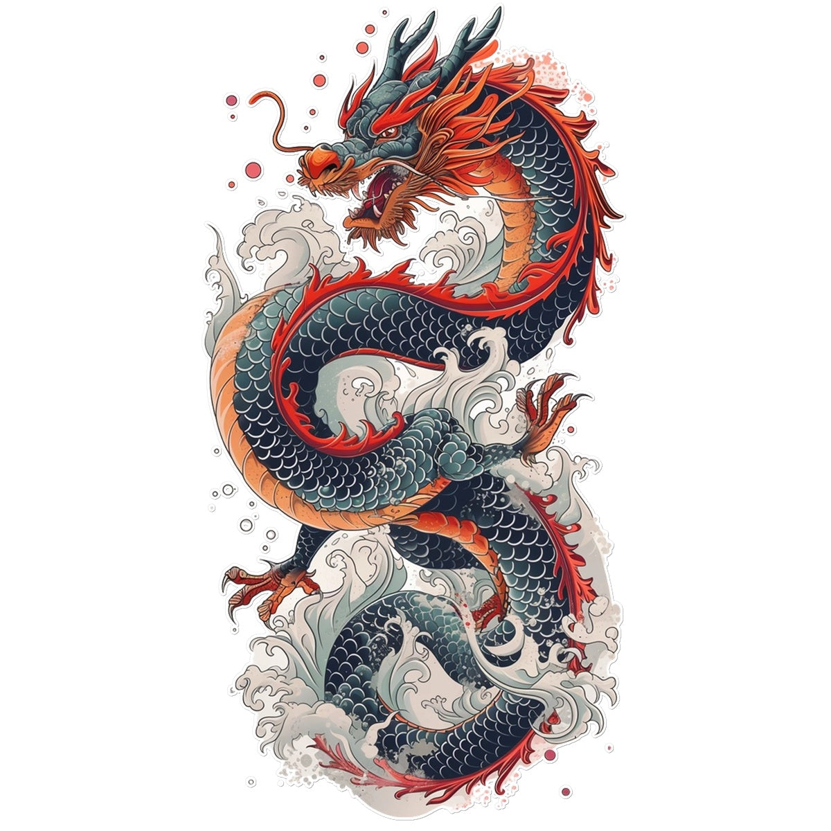 Mystical Dragon Sleeve Temporary Tattoo Tattoos Prodigi 12"x12"  