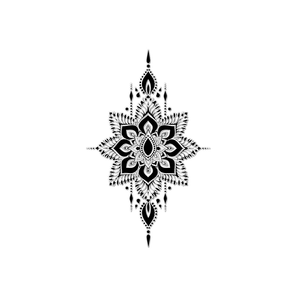 Symmetrical Pattern 4 Temporary Tattoo Tattoos Prodigi 2"x3"  