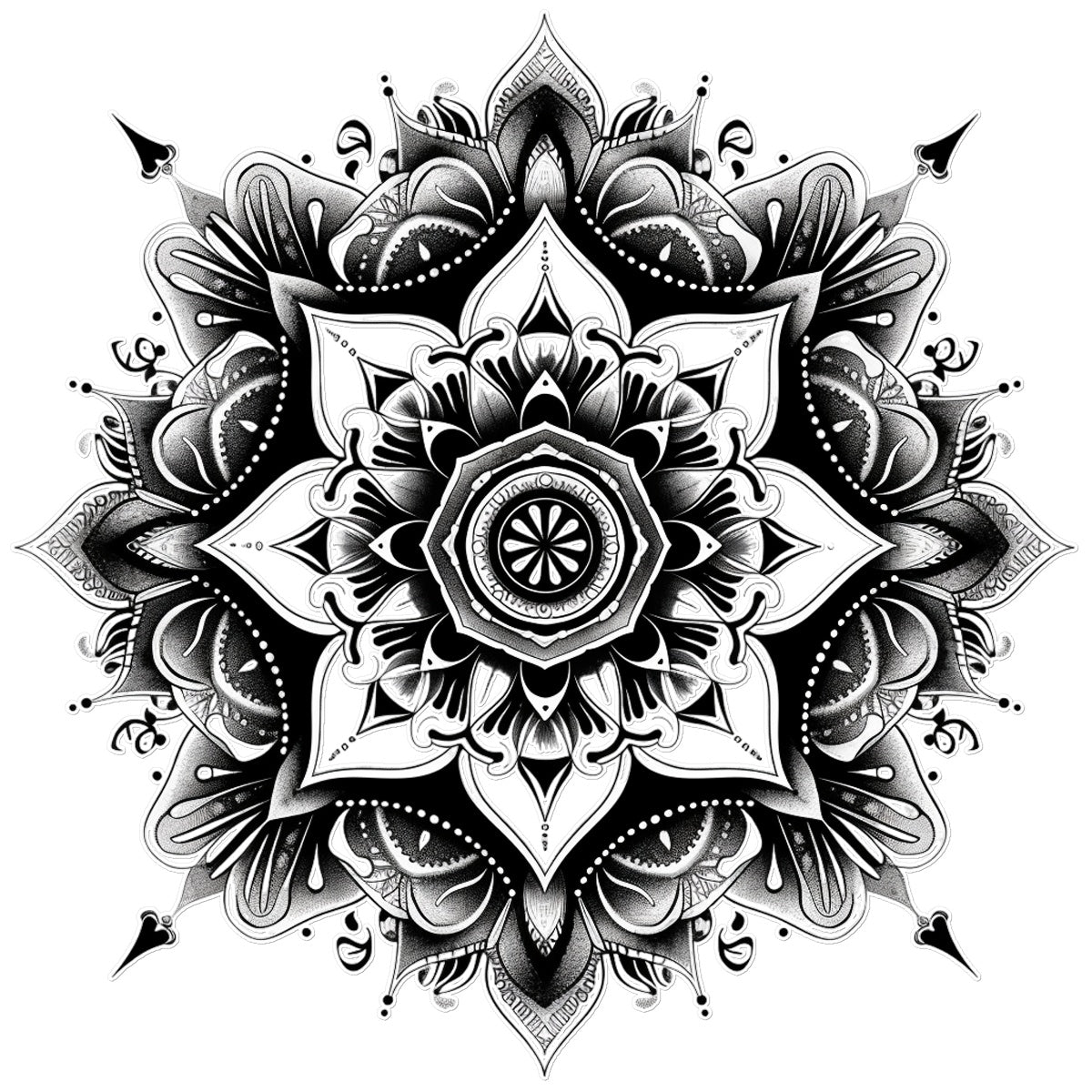 Symmetrical Pattern 9 Temporary Tattoo Tattoos Prodigi 12"x12"  