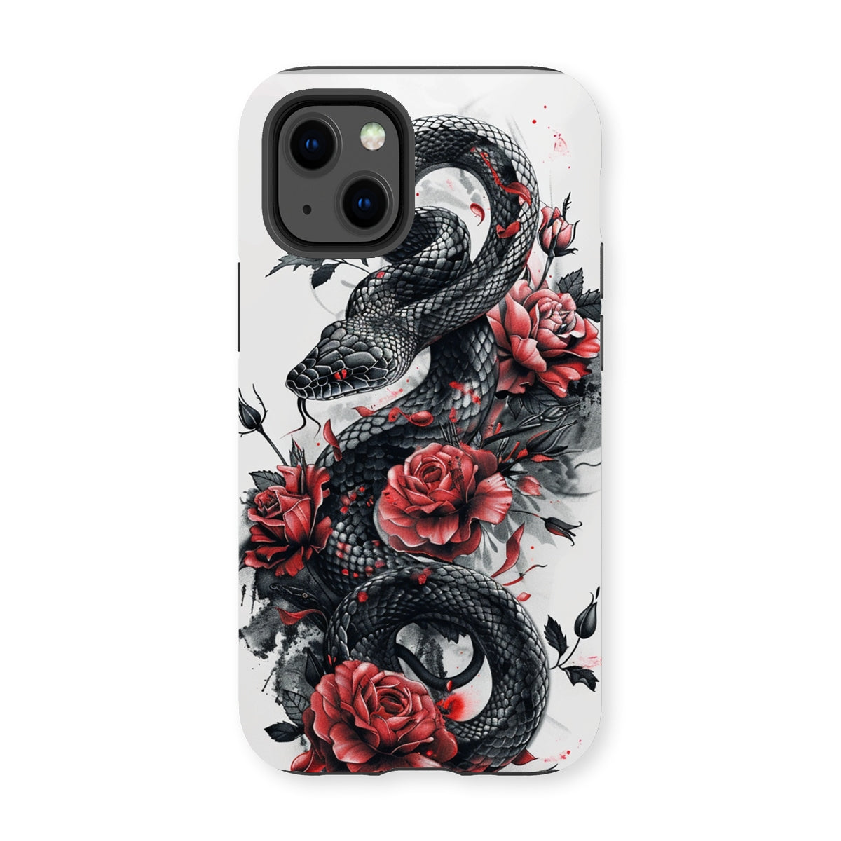 Snake & Roses  Tough Phone Case Phone & Tablet Cases Prodigi iPhone 13 Mini Gloss 