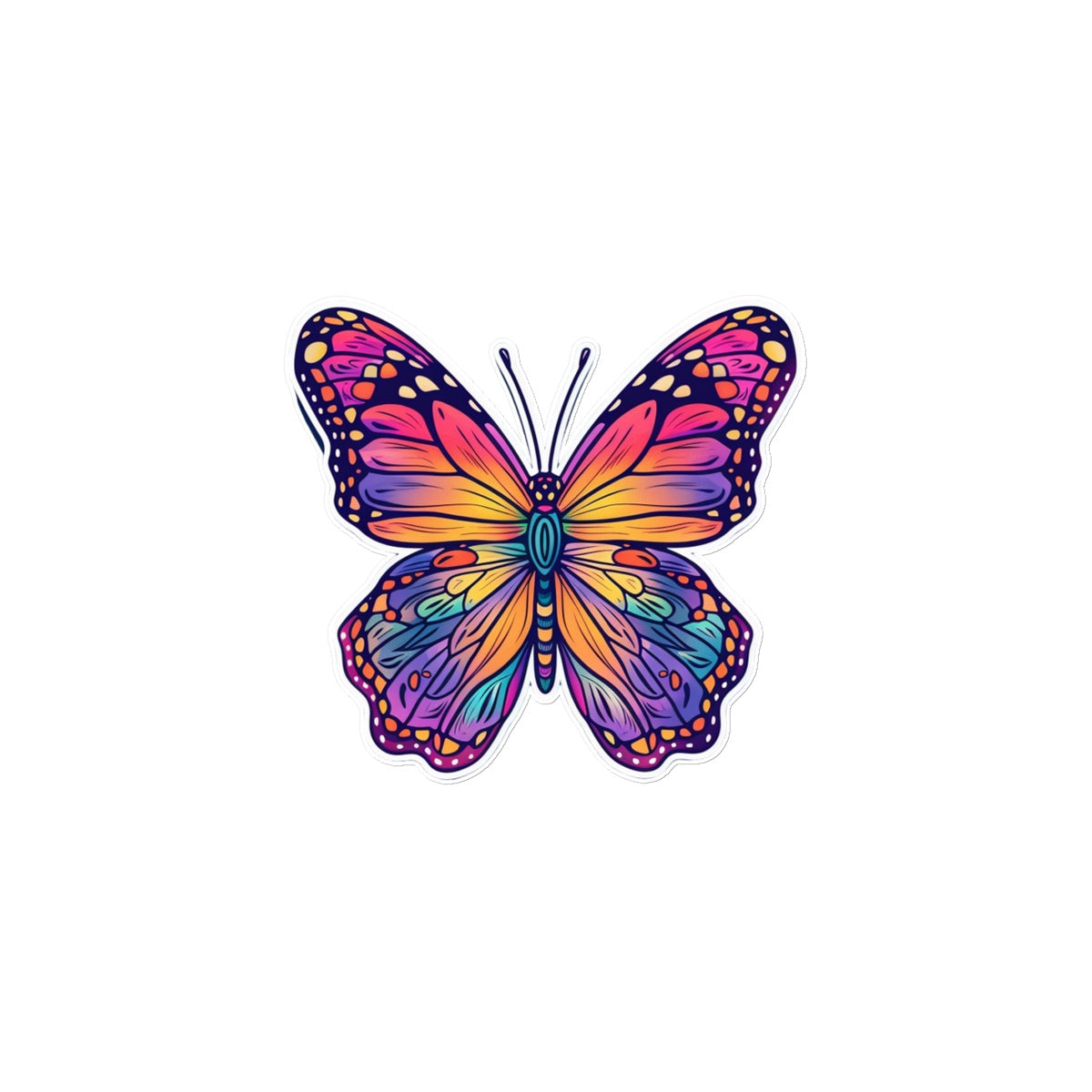 Rainbow  Butterfly Tattoo (Temporary) Tattoos Prodigi 8"x8"  