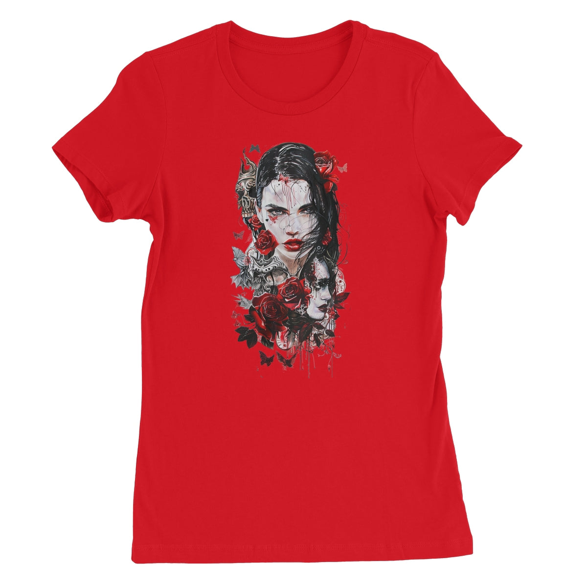 Lady of the Dead - Dia de los muertos - Halloween Women's Favourite T-Shirt Apparel Prodigi S Red 