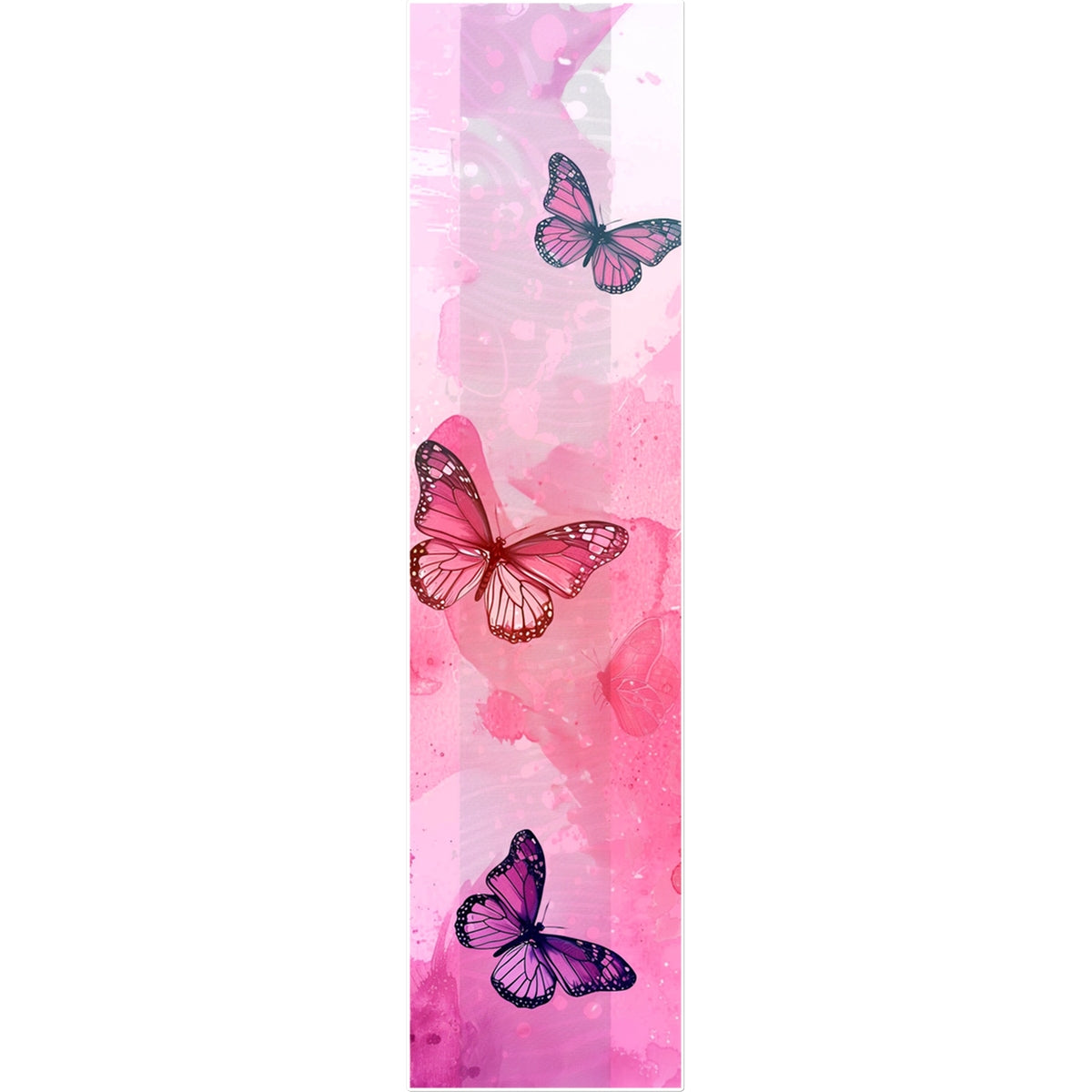 Pink Water Colors Vertical Art Strip Butterfly Tattoo (Temporary) Tattoos Prodigi 12"x12"  