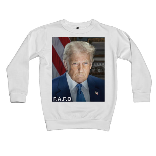 DONALD TRUMP - FAFO Kids Sweatshirt Apparel Prodigi XS Arctic White