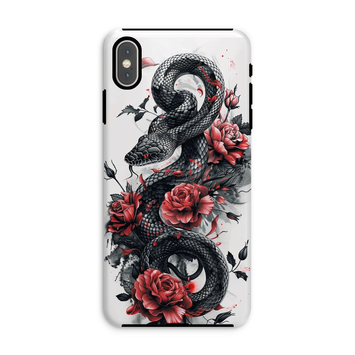 Snake & Roses  Tough Phone Case Phone & Tablet Cases Prodigi iPhone XS Max Gloss 