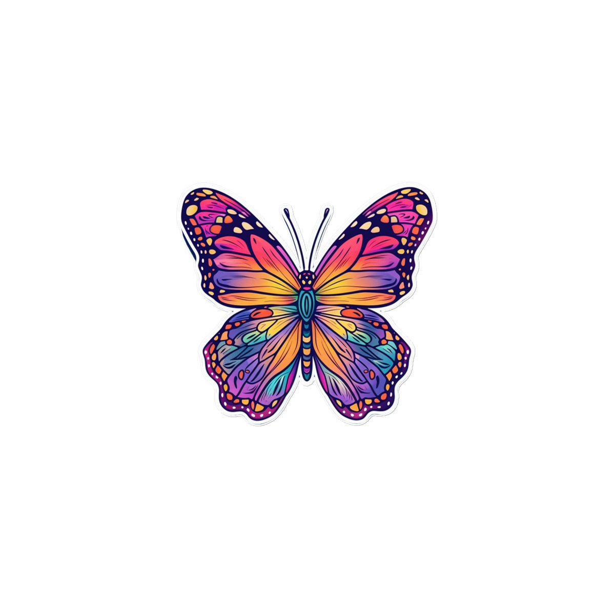 Rainbow  Butterfly Tattoo (Temporary) Tattoos Prodigi 4"x6"  