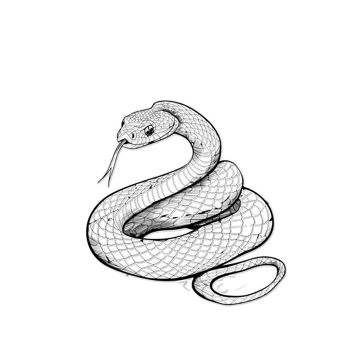 Snake Doodle Temporary Tattoo Tattoos Prodigi 3"x4"  