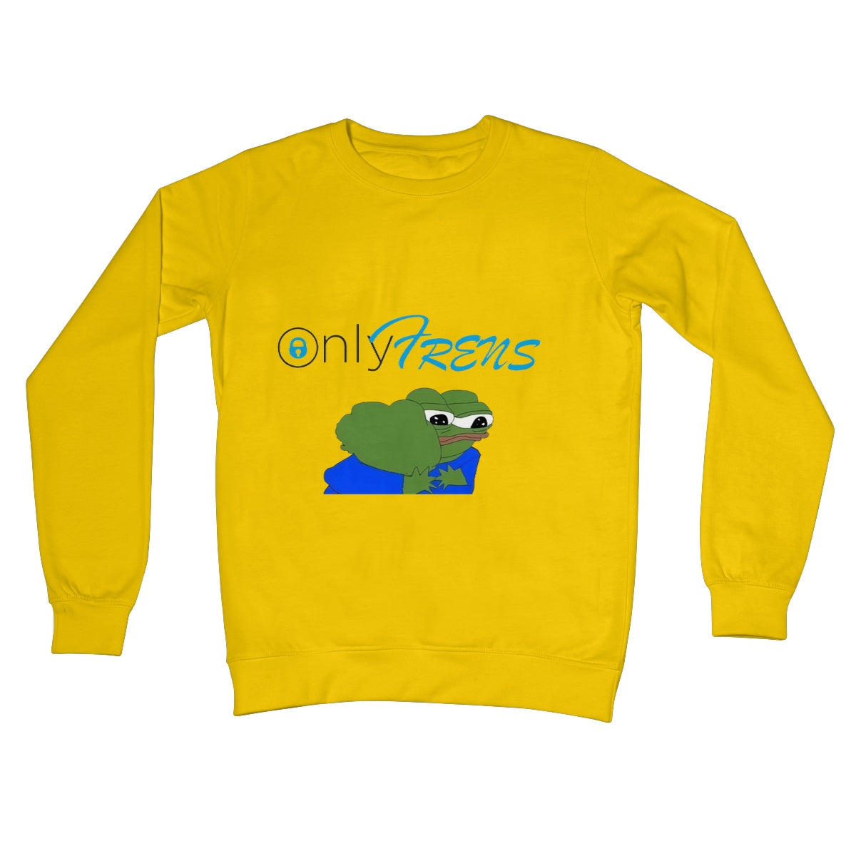 ONLY FRENS - GM PEPE FROG Crew Neck Sweatshirt Apparel Prodigi S Sun Yellow