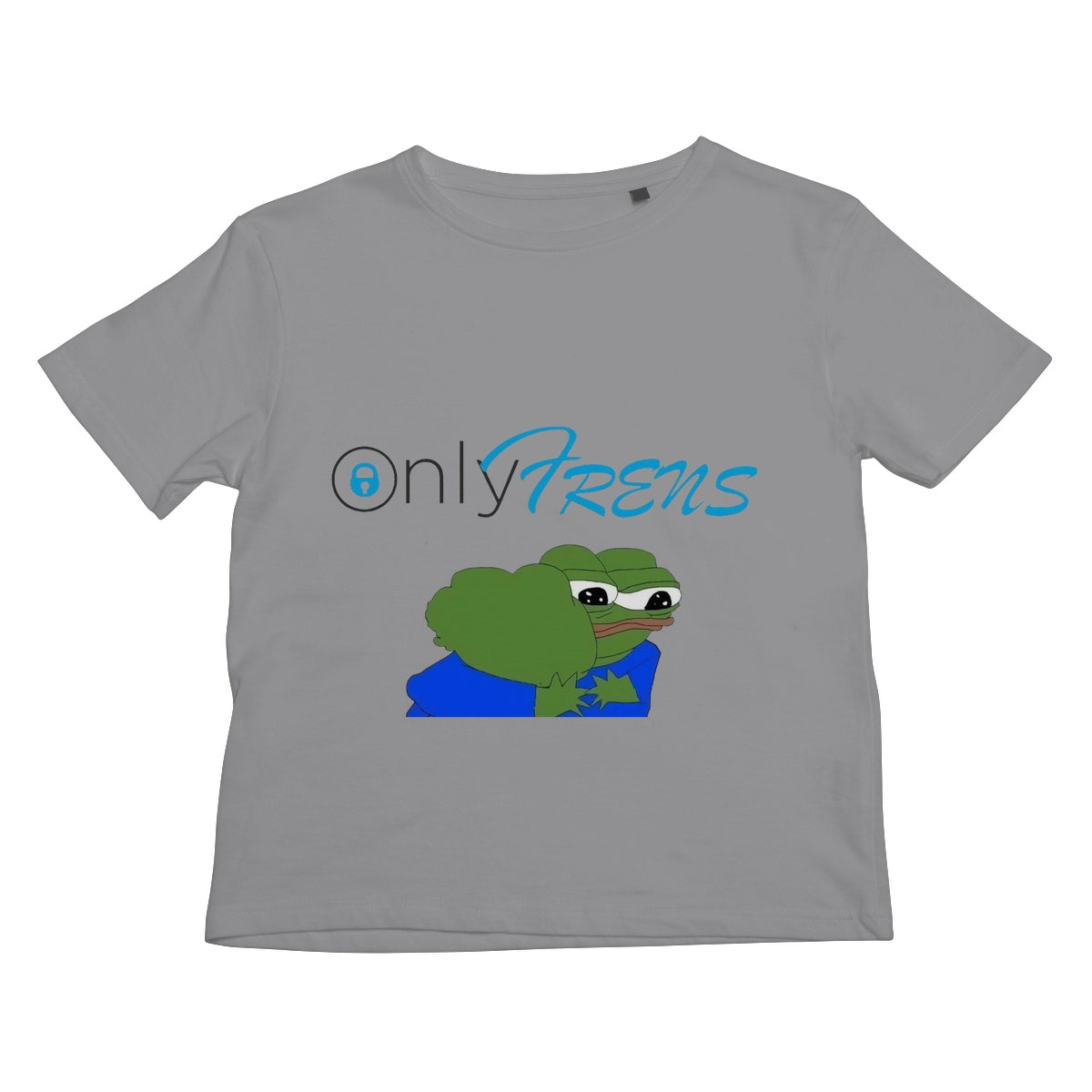 ONLY FRENS - GM PEPE FROG Kids T-Shirt Apparel Prodigi XS Sport Grey